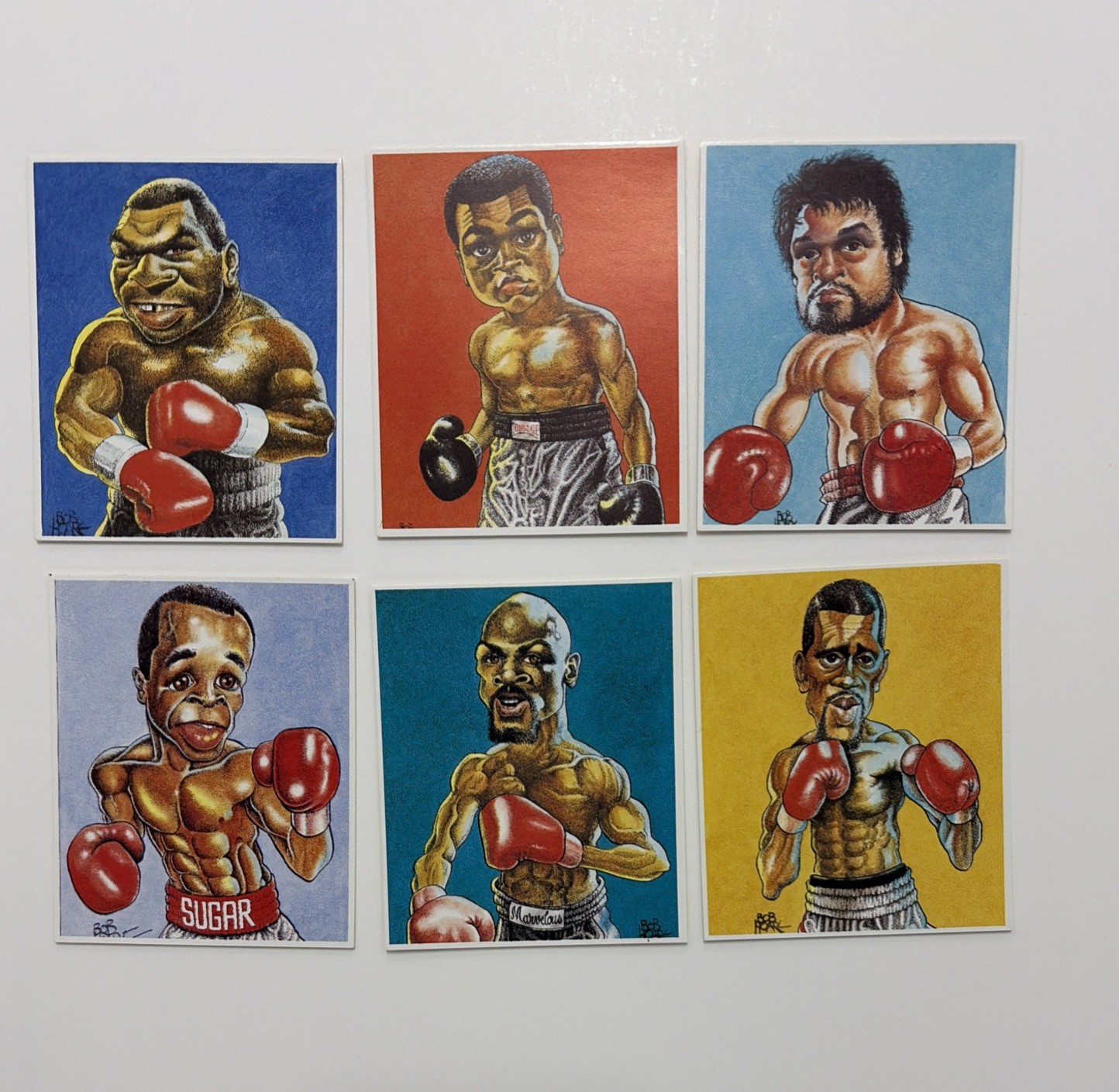 1992 Series 1, Set Of 6 Hoare Caricature Cards: Mike Tyson, Ali &4 Other Stars