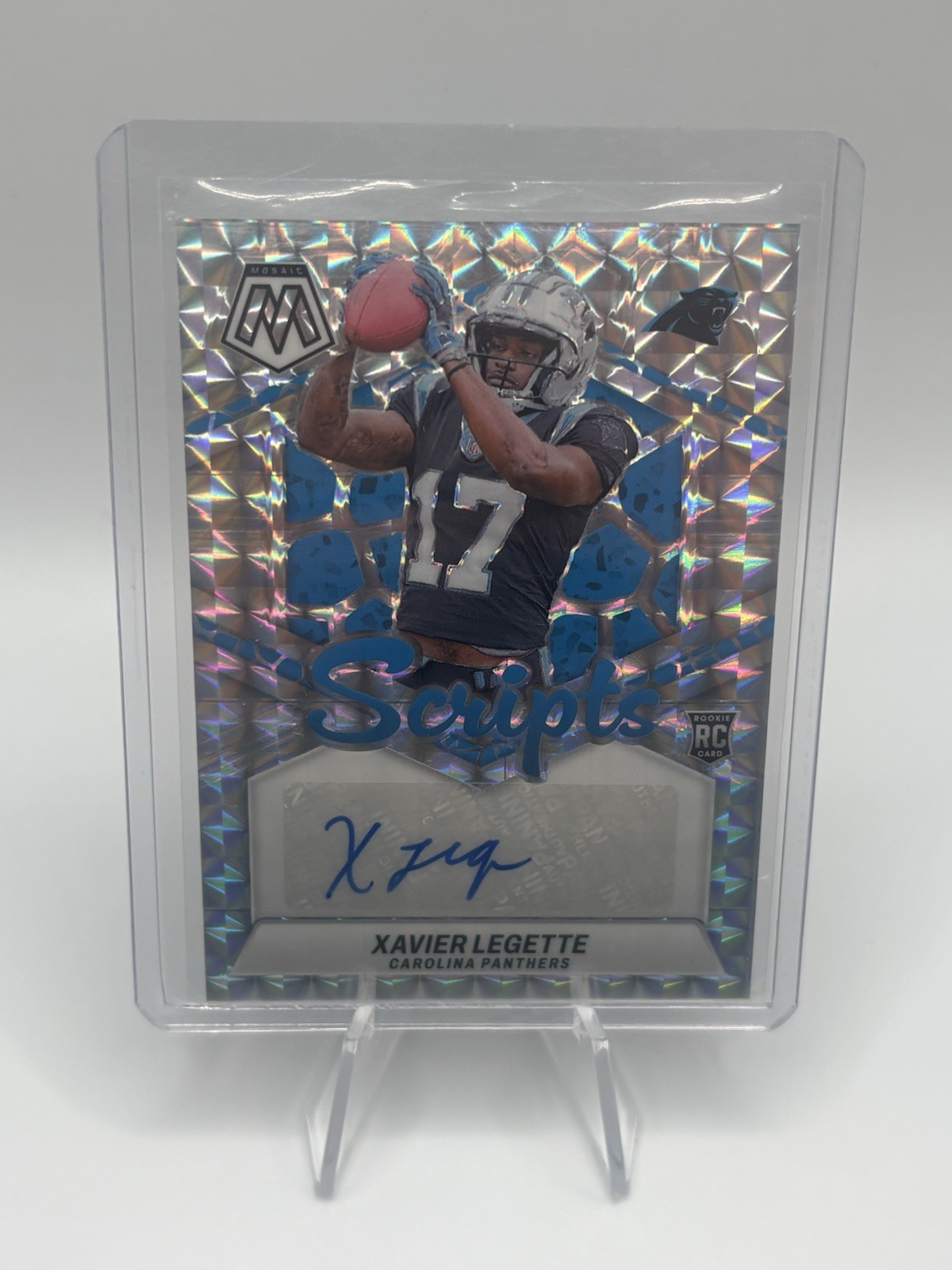 2024 Panini Mosaic – Rookie Scripts Xavier Legette #RS-XLE (AU, RC)