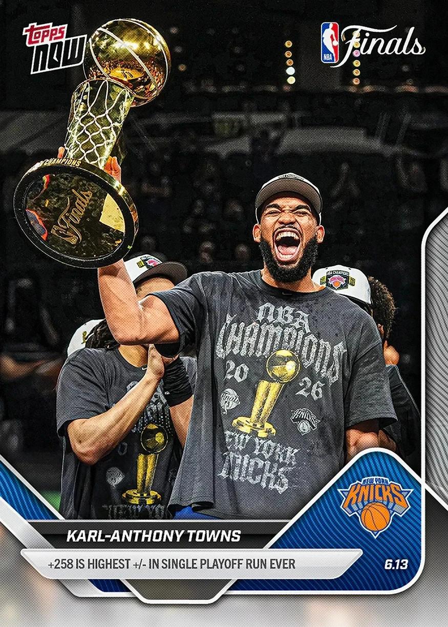 KARL-ANTHONY TOWNS 2025-26 NBA Topps NOW #342 Finals New York Knicks PRESALE