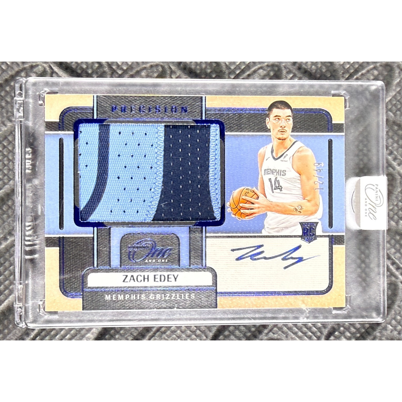 2024 One and One Zach Edey Precision Jersey Autograph /49 On-Card Auto Sealed