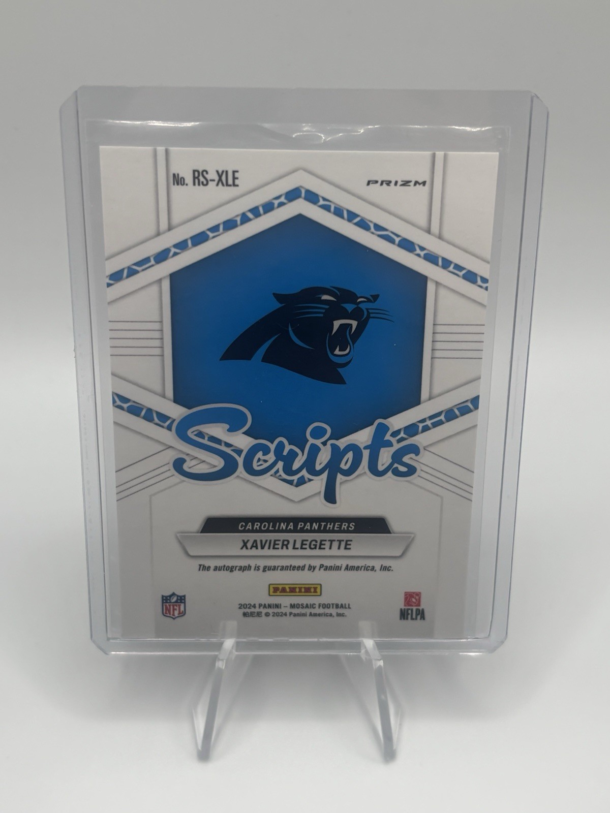 2024 Panini Mosaic – Rookie Scripts Xavier Legette #RS-XLE (AU, RC)