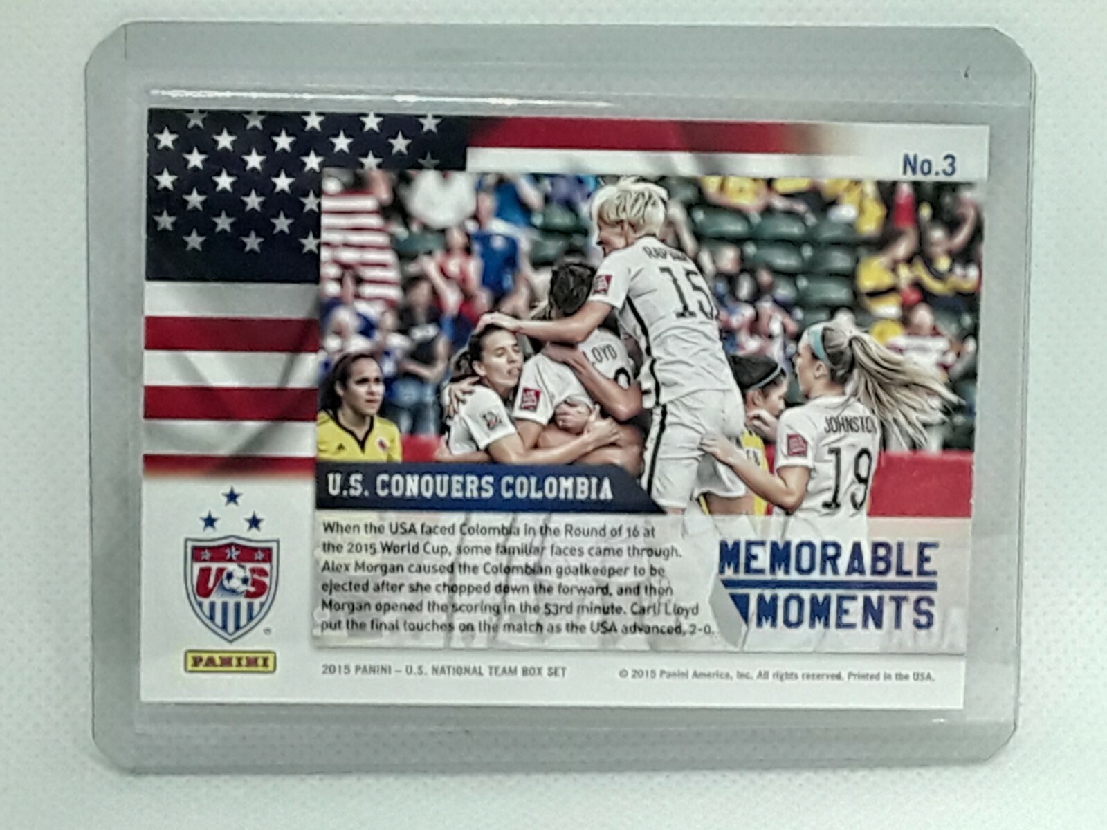 2015 Panini Team USA Women’s Soccer – Memorable Moments #3 – United States