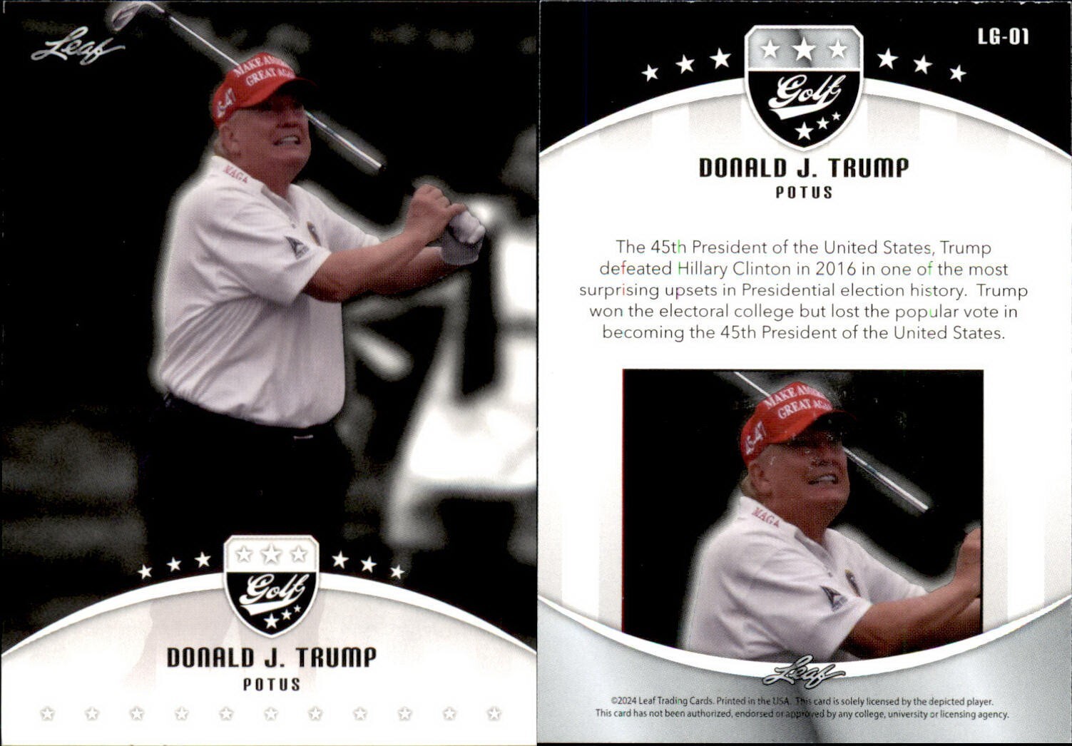 2024 Leaf GOLF LEGEND DONALD J. TRUMP #LG-01 PRESIDENT OF THE UNITED STATES